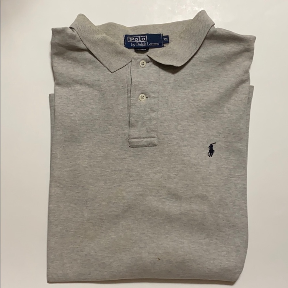 Vintage polo Ralph Lauren gray polo shirt size:XXL